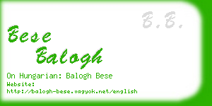 bese balogh business card